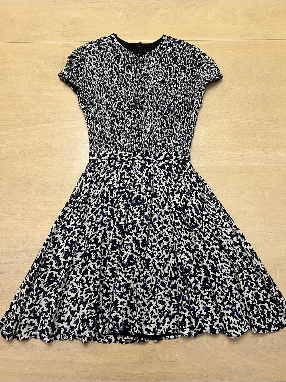 Proenza schouler Women’s Navy & White Printed Fit-and-Flare Dress